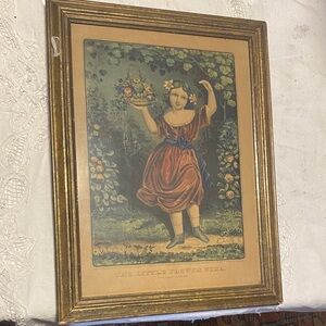 Vintage Art Print in Gold Frame
